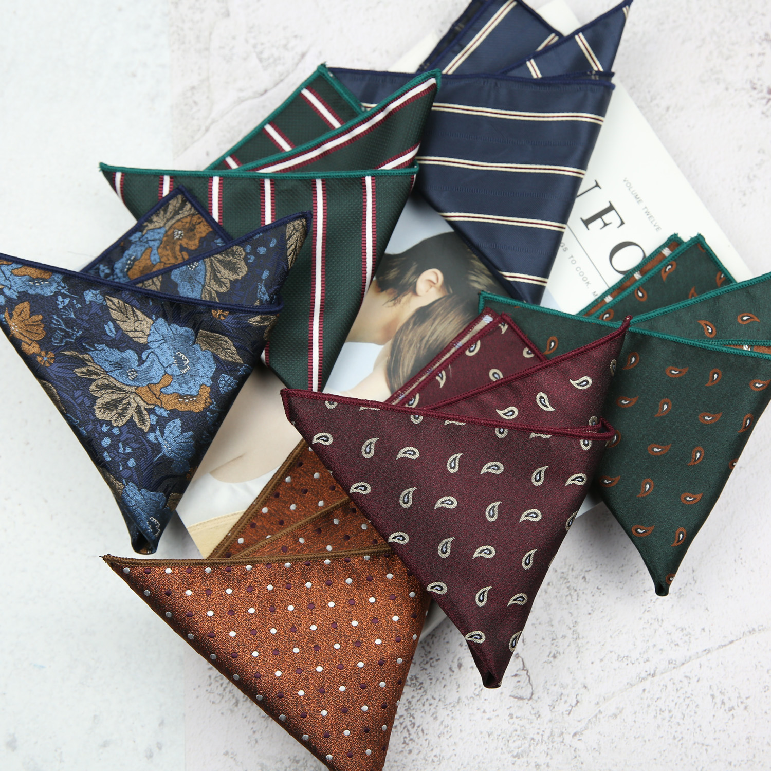 商务涤纶丝男士西装口袋巾