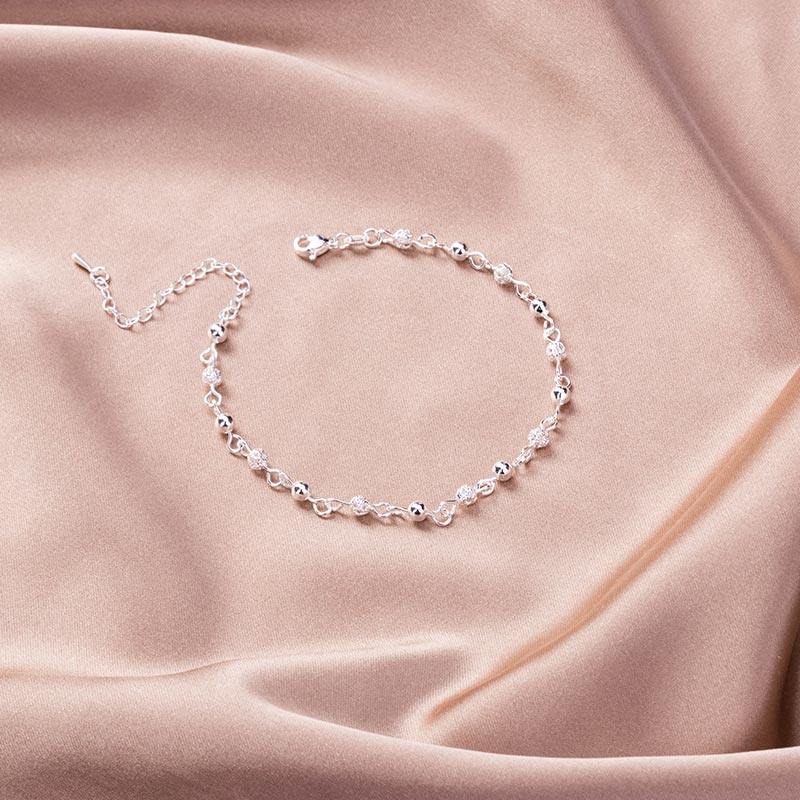 2020新款韩版时尚首饰品脚链女简约百搭玲珑珠镂空球转运珠脚饰品