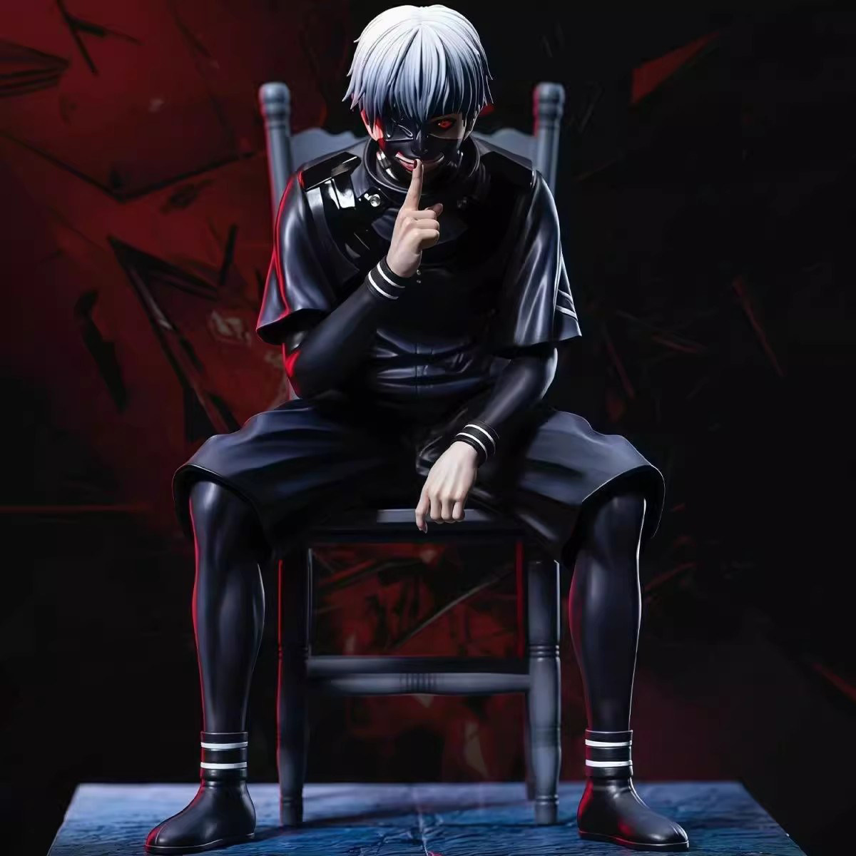 东京食尸鬼坐姿双头雕金木研手办