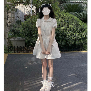 法式学院风可爱仙女束腰裙子女今年夏季新款茶歇甜美少女感连衣裙