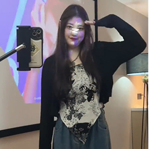 大码设计感辣妹纯欲风不规则水墨