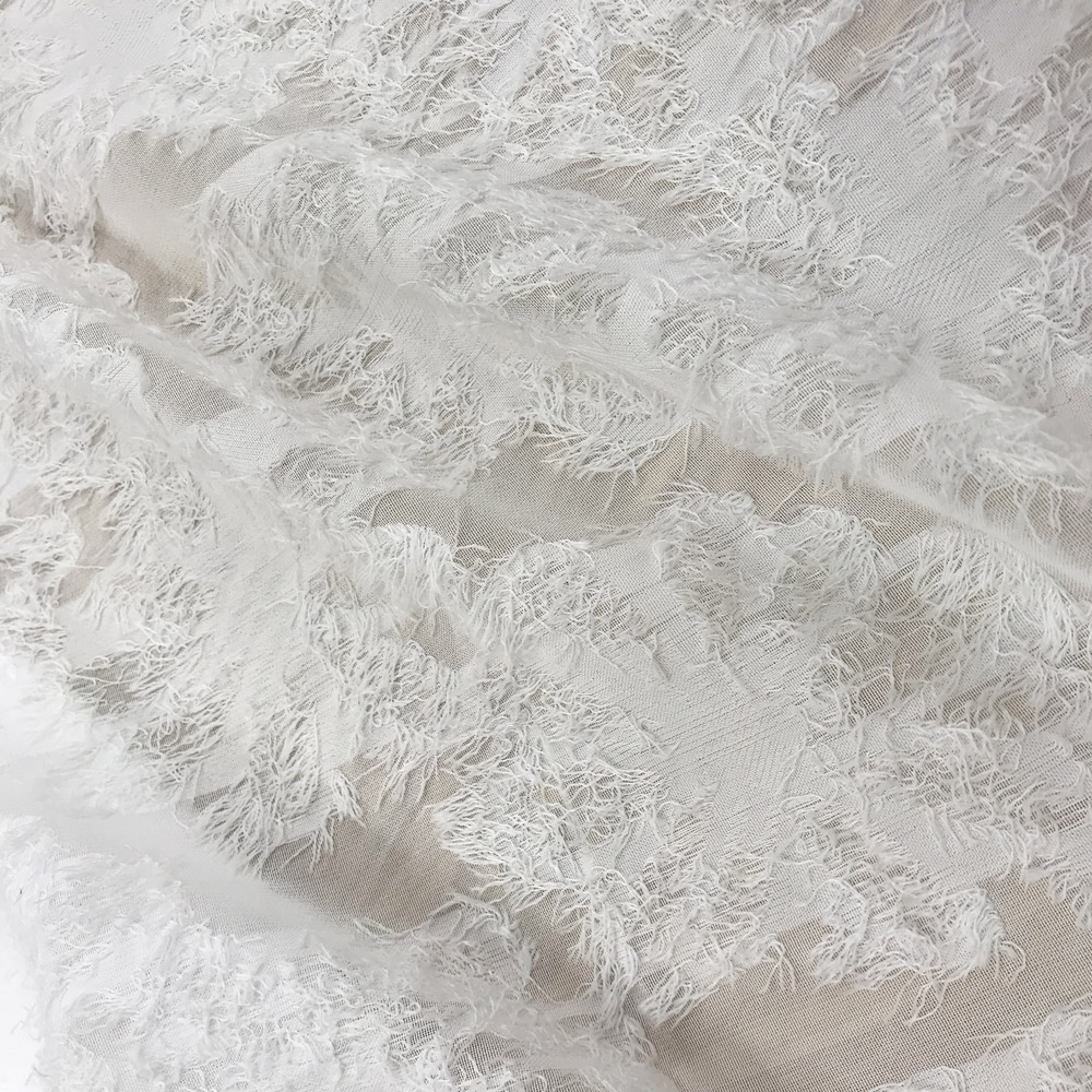 diy白色雪纺碎花蕾丝布料
