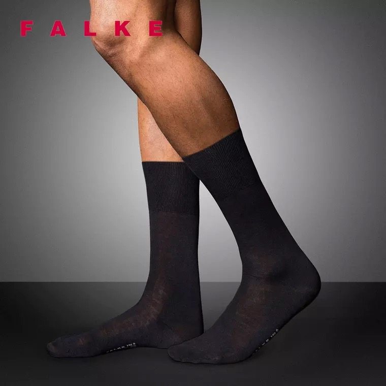 FALKE德国鹰客No. 6 Gentlemen高端商务羊毛桑蚕丝中筒男袜14451