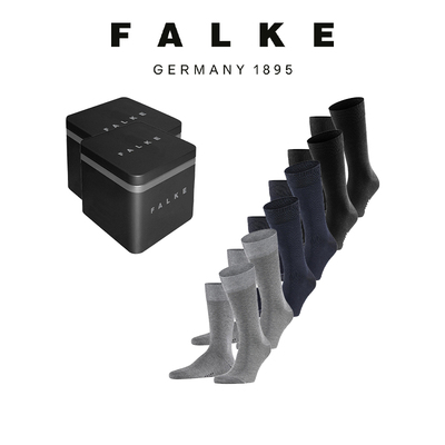 FALKE舒适商务袜男女棉袜6双装