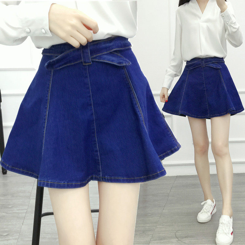 2018春夏加肥加大码牛仔半身裙裤女胖mm显瘦百褶a字短裙伞裙200斤在类目 女装/女士精品, 半身裙中 - 来自Buy2taobao.com提供专业的淘宝代购服务