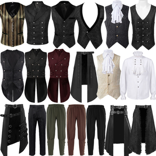 欧洲中世纪法式复古衬衫男女宫廷舞台王子骑士上衣裤子话剧年会服