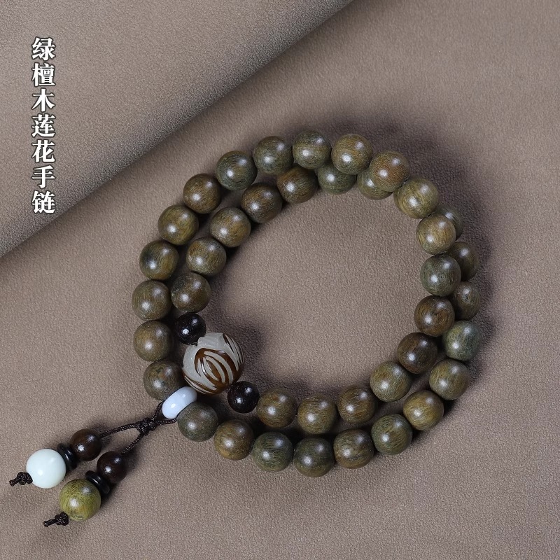 男女通用绿檀木古风盘玩手串手链