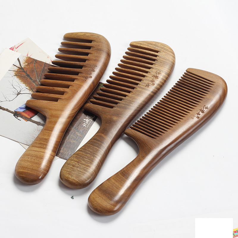 疏通头部经络绿檀木梳家用便携