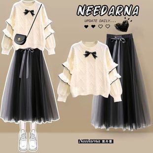 女童巨好看 中大童网红炸街半身裙高级感两件 连衣裙春秋洋气套装