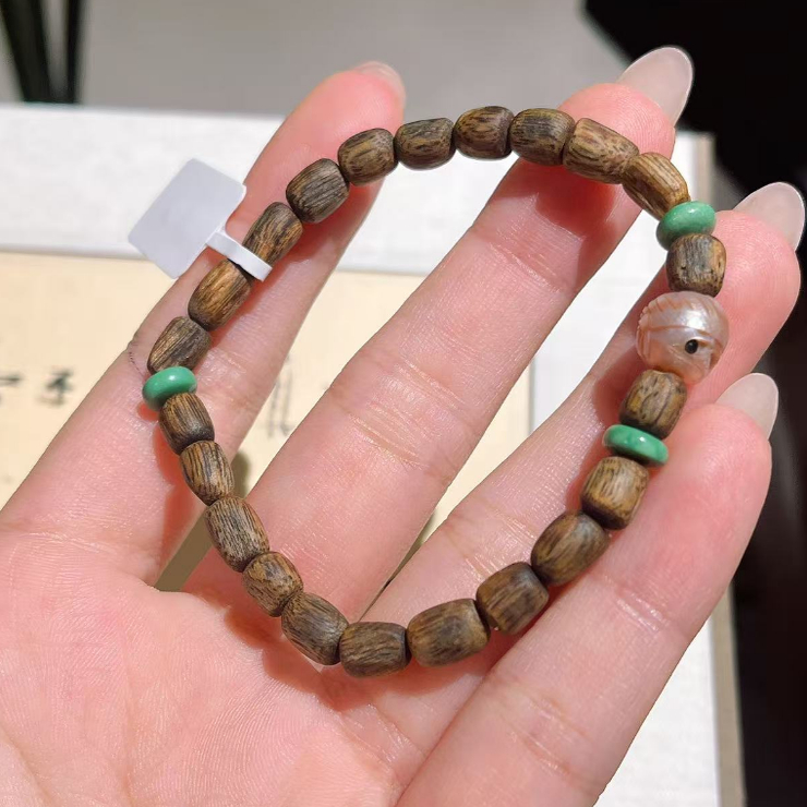 【慕斯格瑞】沉香绿松珍珠手串JY0161209108