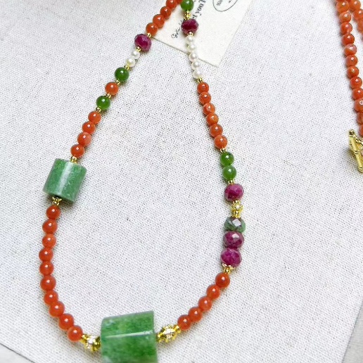 【慕斯格瑞】南红缅甸红宝石珍珠项链JY0161129009