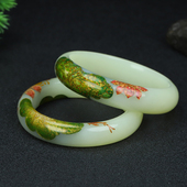 慕斯格瑞 和田黄玉荷塘月色大漆手镯JY0381211004