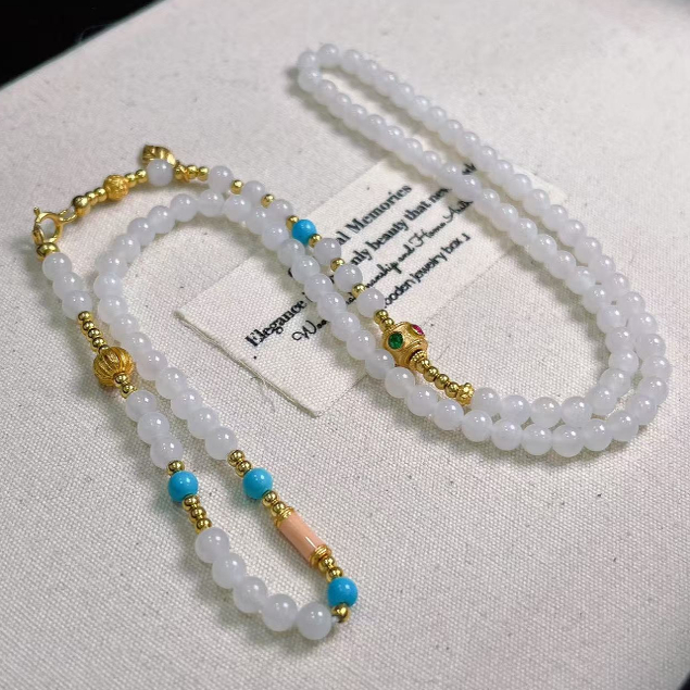 【慕斯格瑞】S925银镶白玉项链JY0311108005