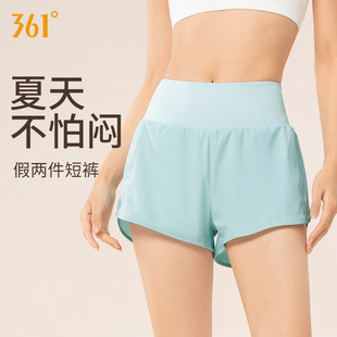 361运动短裤女防走光外穿健身裤夏季薄款瑜伽假两件运动三分裤女