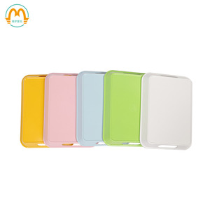 萌学蒙氏教具收纳防瓷密胺早教日常工作托盘多彩色粉蓝黄绿白托盘