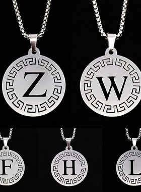 新款ins项链男女26个英文字母项链吊坠学生韩版闺蜜项链生日礼物