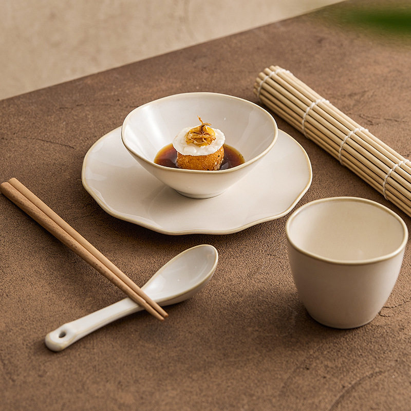 米黄火锅摆台四件套酒店餐厅饭店碗碟套装陶瓷碗盘杯勺筷组合餐具,餐饮具,泡面碗,淘宝优惠券,粉丝福利购,淘宝优惠卷