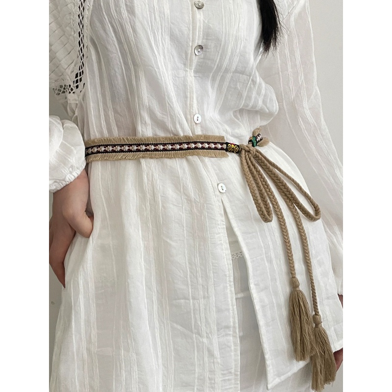 2024夏季新款腰带女士镂空复古民族风装饰配连衣裙收腰流苏腰绳
