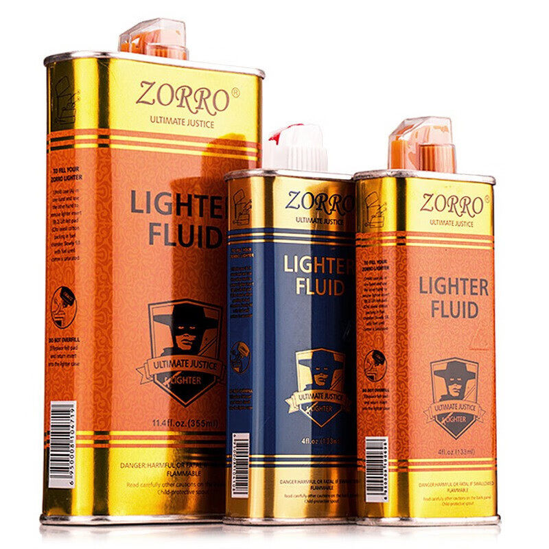 ZORRO佐罗打火机燃料ZP通用煤油清香型火石棉芯棉花配件套装火机
