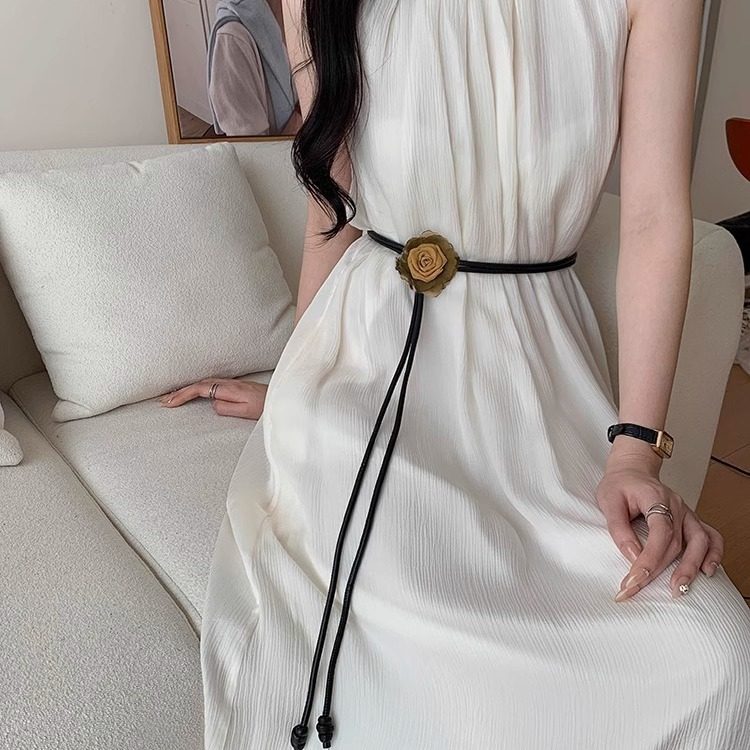 文艺新款布艺花朵细腰带女装饰配连衣裙子高级感收腰腰链配饰腰绳,女装/女士精品,连衣裙,淘宝优惠券,粉丝福利购,淘宝优惠卷