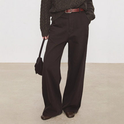 TH～ROW 老钱色系_活性染全棉牛仔 复古工装口袋微弧阔腿神裤