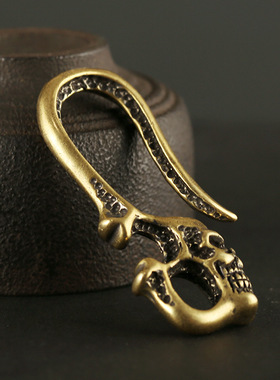 黄铜骷髅钥匙扣吊坠03