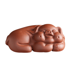 宇轩 紫砂茶宠摆件有福猪手工可养茶玩茶艺小猪招财茶盘茶虫茶配