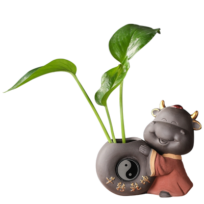 宇轩花器福牛茶宠招财手工精品