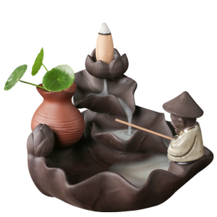 宇轩 茶宠紫砂老翁垂钓倒流香炉熏香家用茶艺香道姜太公钓鱼摆件