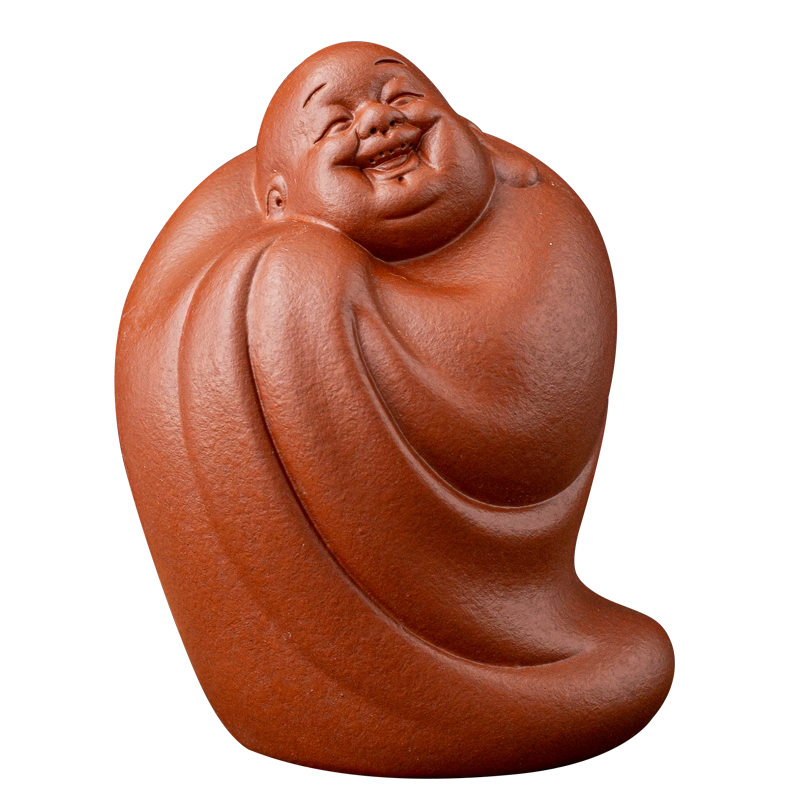 紫砂欢喜弥勒茶佛摆件宇轩