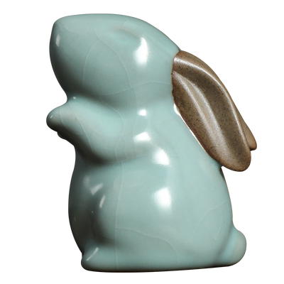 宇轩汝窑兔子茶宠福猪生肖猪