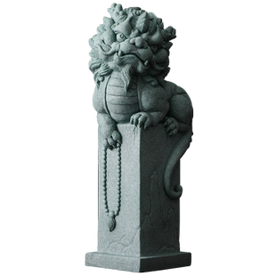 宇轩茶宠青砂拴马桩麒麟狮子盘龙柱鱼缸假山造景桌面装饰居家摆件