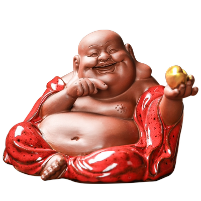 宇轩紫砂茶宠招财窑变红釉车载