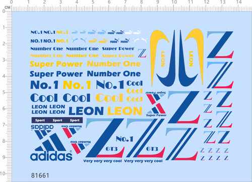 81661整版胶super power Z leon cool娃娃适用于敢达敢达水贴纸模