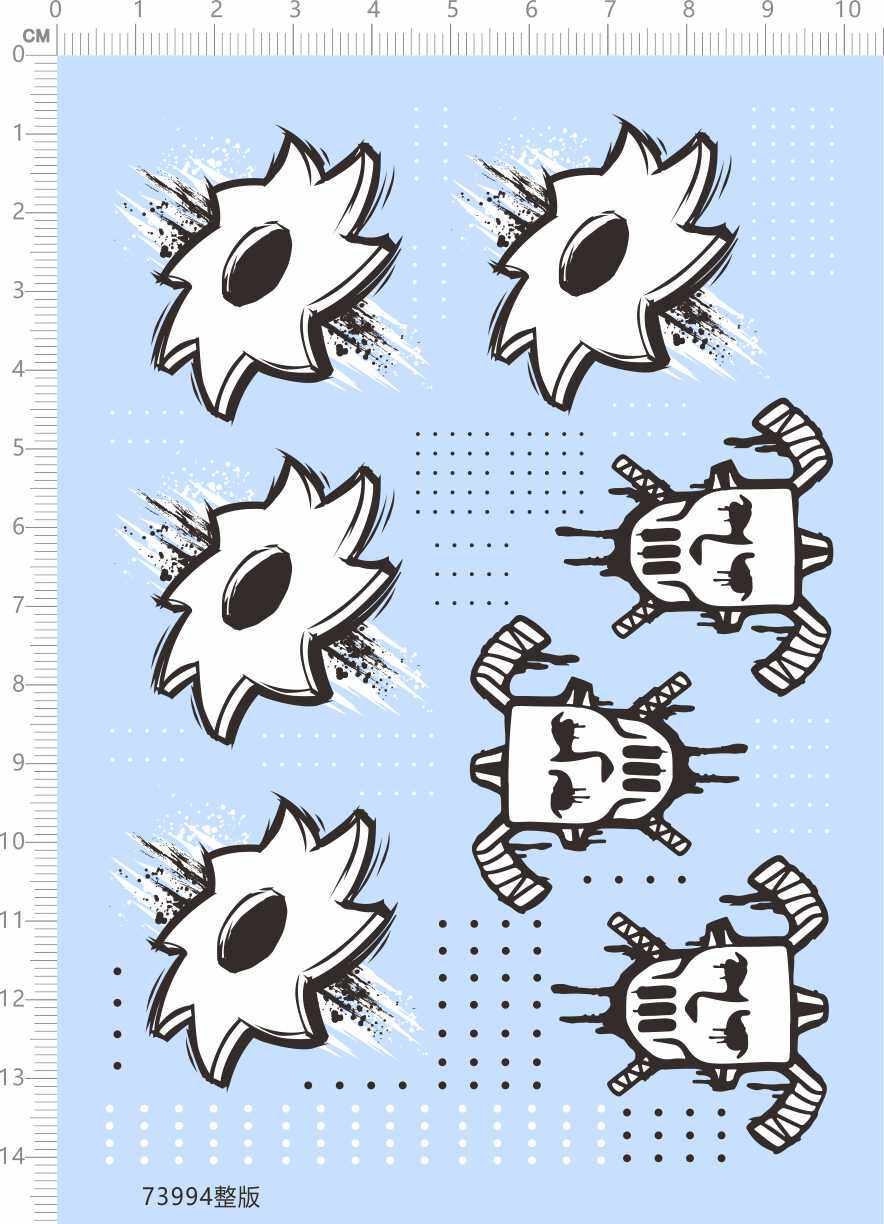 73994模型水贴 八角星人物 飞镖  手办 面具 五月