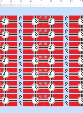 75703 1/72 德国国旗比例模型水贴tank船舶模型定制打印2310