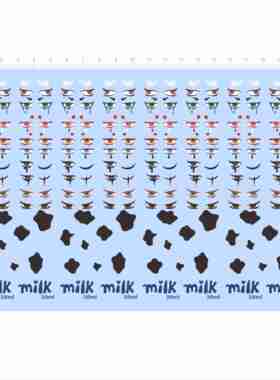 68742手办眼睛milk奶牛纹sp娃娃盲盒水贴可撕膜不干胶独立2404