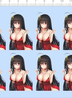 80561整版胶无比例碧蓝航线大凤陈凯鼠标贴美女内衣礼服标签水贴6