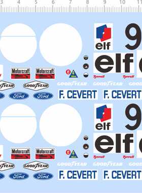 70394 1/12 ELF GOOD YEAR CEVERT FORD MOTORCRAFT 赛车模型水贴