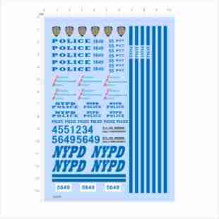 82425水贴1/24雪佛兰impala美国警车模型儿童玩具车定制打印现货