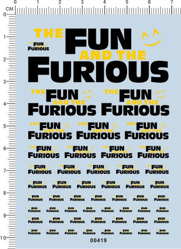 00419-THE FUN AND THE FURIOUS 模型车水贴纸