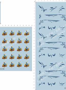 63218大力水手奥里奥美人鱼蓝鲨鱼王披风八爪鱼纹身四驱车水贴1