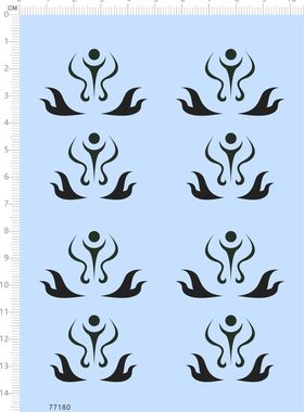 77180整版水贴 花纹 纹身 鼻子虎须手办模型定制打印2401