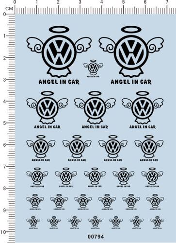 00794-A2107 大众-ANGEL IN CAR 模型车水贴纸