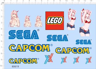 80619整版胶sega capcom xx Xbox手柄 女痛机泳衣内衣标签水贴纸6