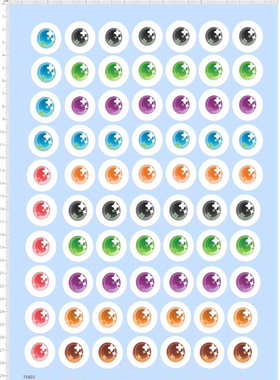 75803需内贴整版水贴 彩色眼珠星星眼睛水贴定制打印2310