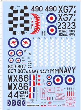 70305整版胶1/32 D.H. Sea Venom海毒液舰载飞机模型水贴标签A4