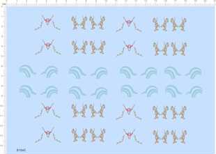 81045整版胶无比例马子自制模型花纹水贴A5纹身内衣蕾丝内裤独角