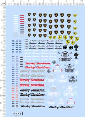 66871整版1/24法拉利哈利波特兰博基尼choppers轮子刹车贴摩托车