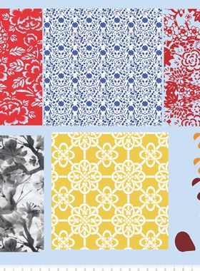 75804 青花瓷 布纹 手办眼睛 兔子 水贴定制打印2310